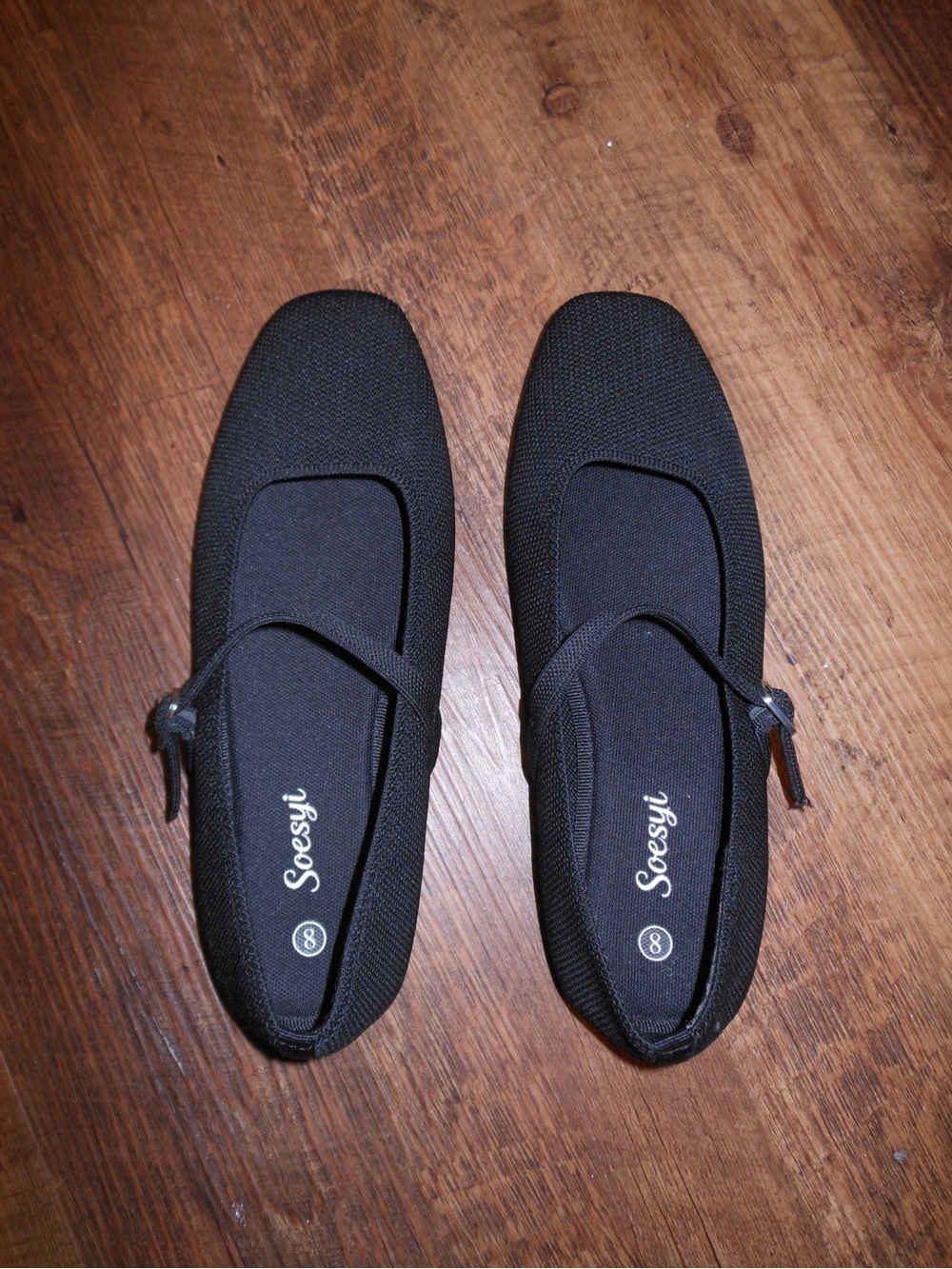 Soesyi Knit Flats Mary Jane Shoes